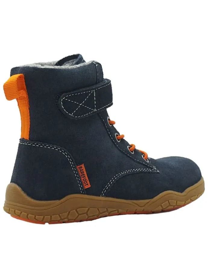 Leren barefootboots donkerblauw