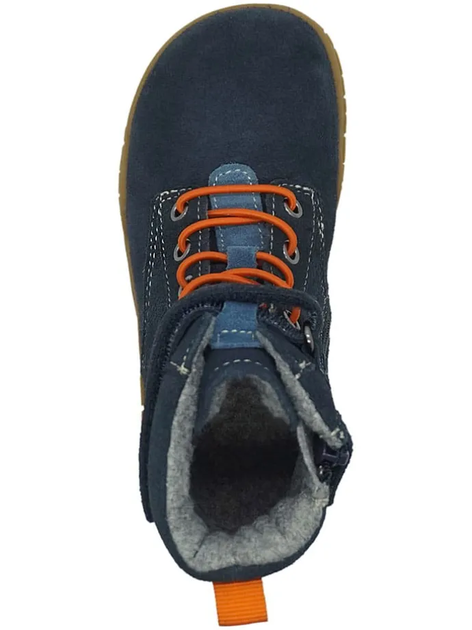 Leren barefootboots donkerblauw