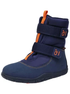 Leren barefootboots donkerblauw