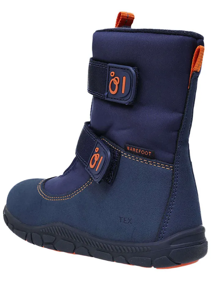 Leren barefootboots donkerblauw