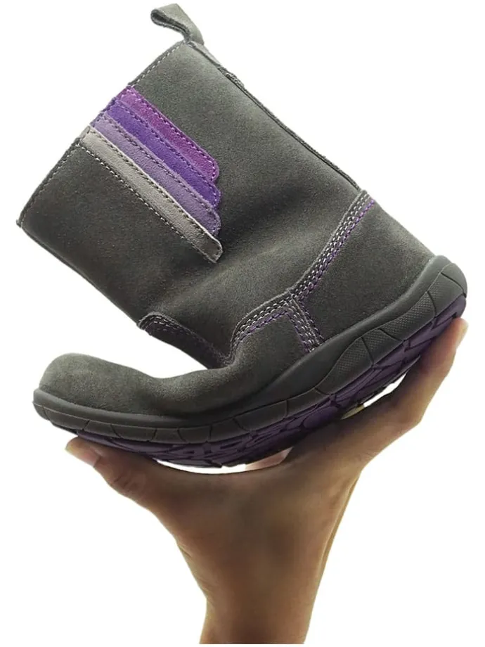 Leren barefootboots grijs