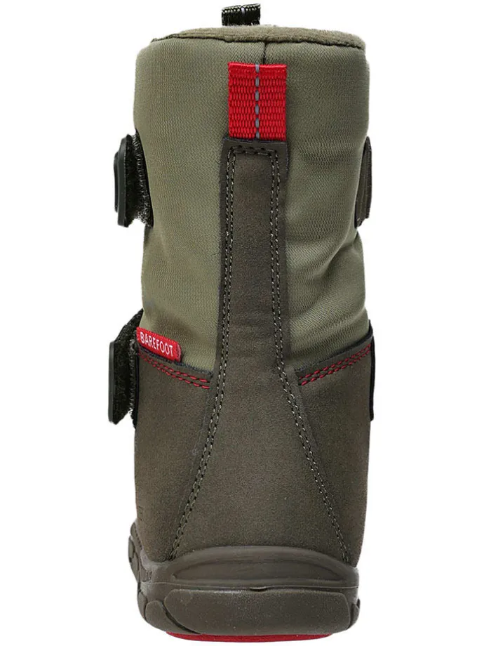 Leren barefootboots kaki