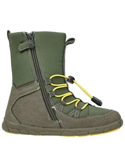 Leren barefootboots kaki
