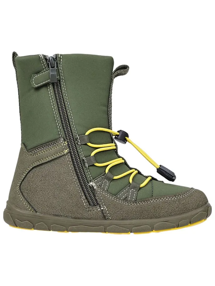 Leren barefootboots kaki