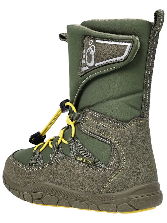 Leren barefootboots kaki