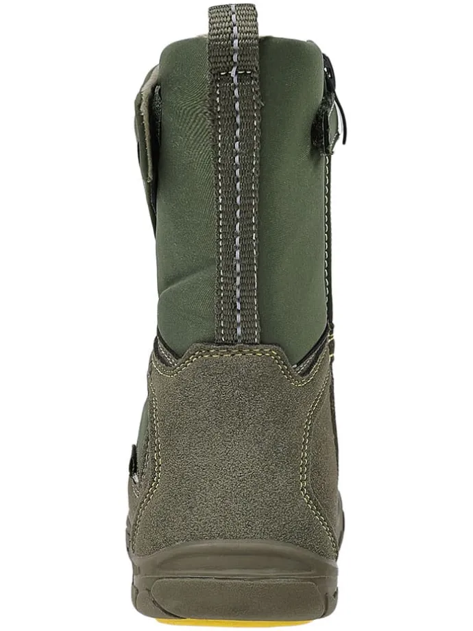 Leren barefootboots kaki