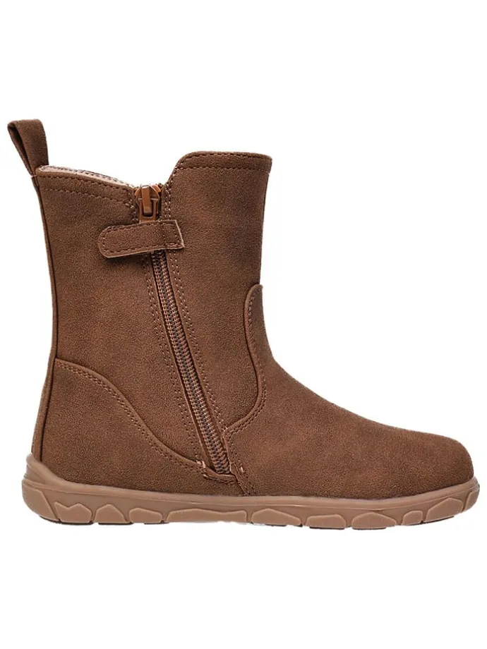 Leren barefootboots lichtbruin