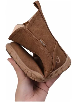 Leren barefootboots lichtbruin