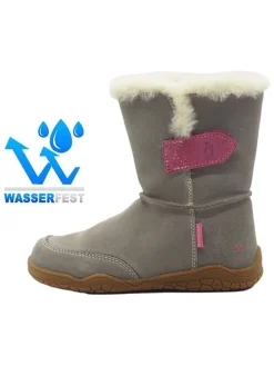 Leren barefootboots lichtbruin/grijs