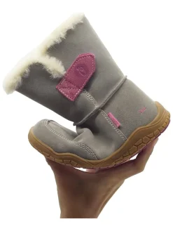 Leren barefootboots lichtbruin/grijs