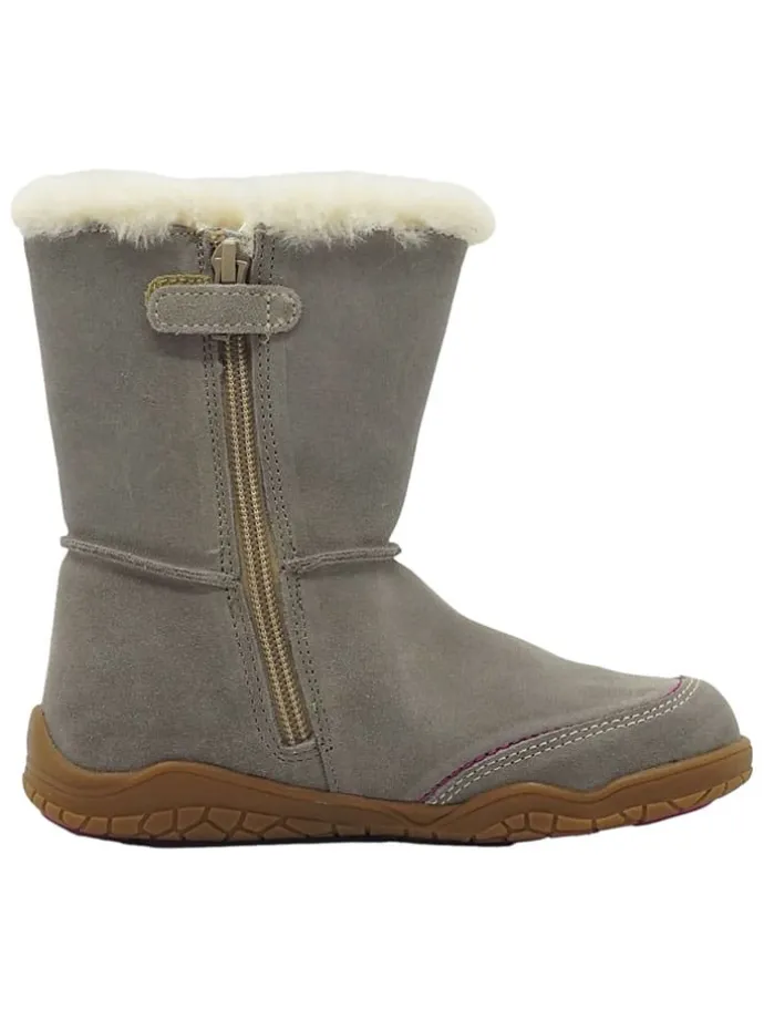 Leren barefootboots lichtbruin/grijs