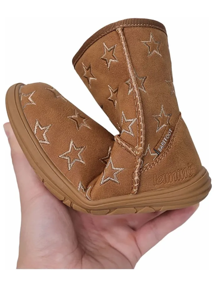 Leren barefootboots lichtbruin