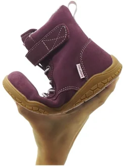 Leren barefootboots paars