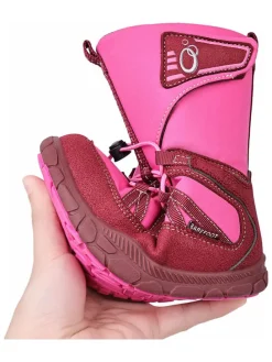 Leren barefootboots roze