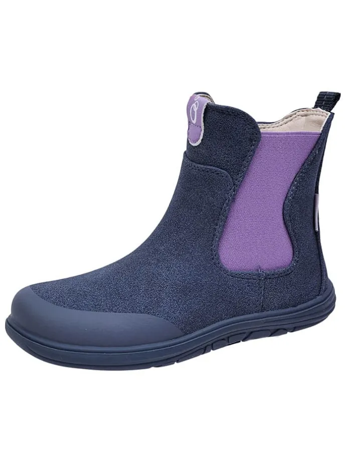 Leren barefootchelseaboots donkerblauw