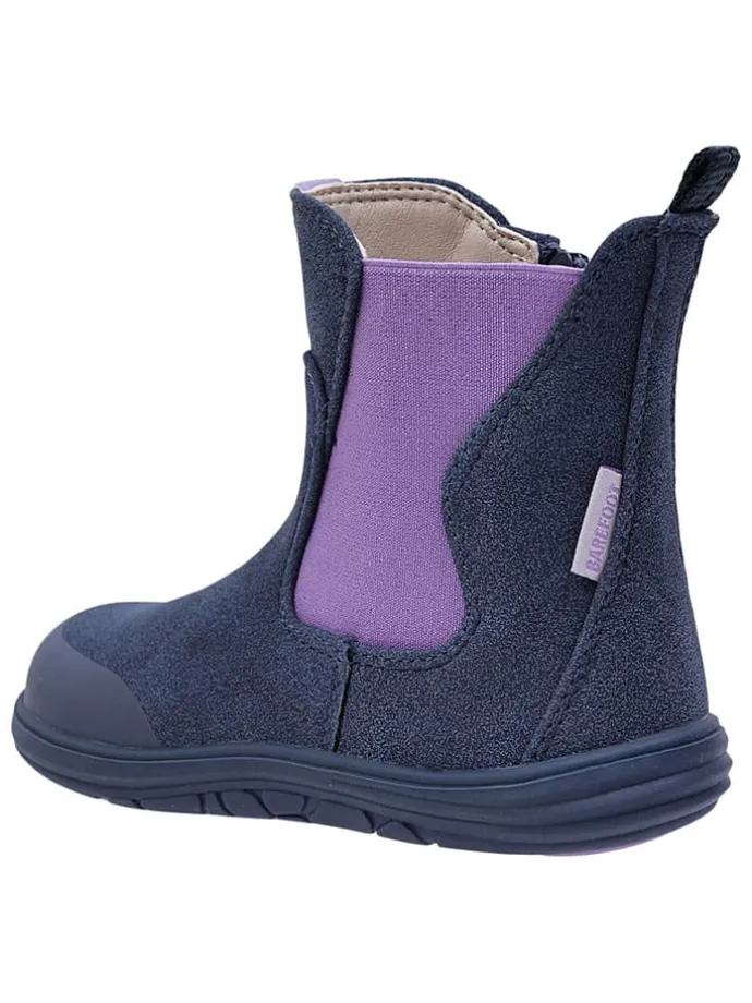 Leren barefootchelseaboots donkerblauw