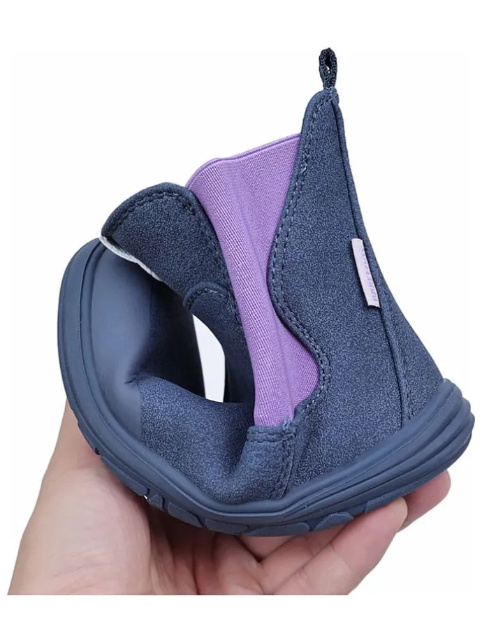 Leren barefootchelseaboots donkerblauw
