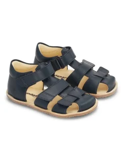 Leren barefootenkelsandalen "Savi" donkerblauw