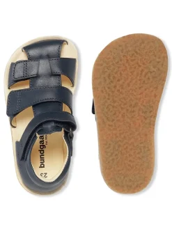 Leren barefootenkelsandalen "Savi" donkerblauw