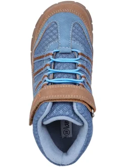 Leren barefootschoenen blauw/lichtbruin