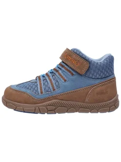 Leren barefootschoenen blauw/lichtbruin