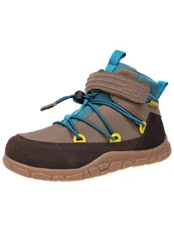 Leren barefootschoenen bruin/blauw