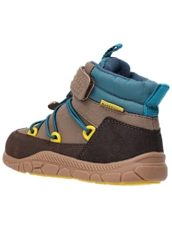 Leren barefootschoenen bruin/blauw