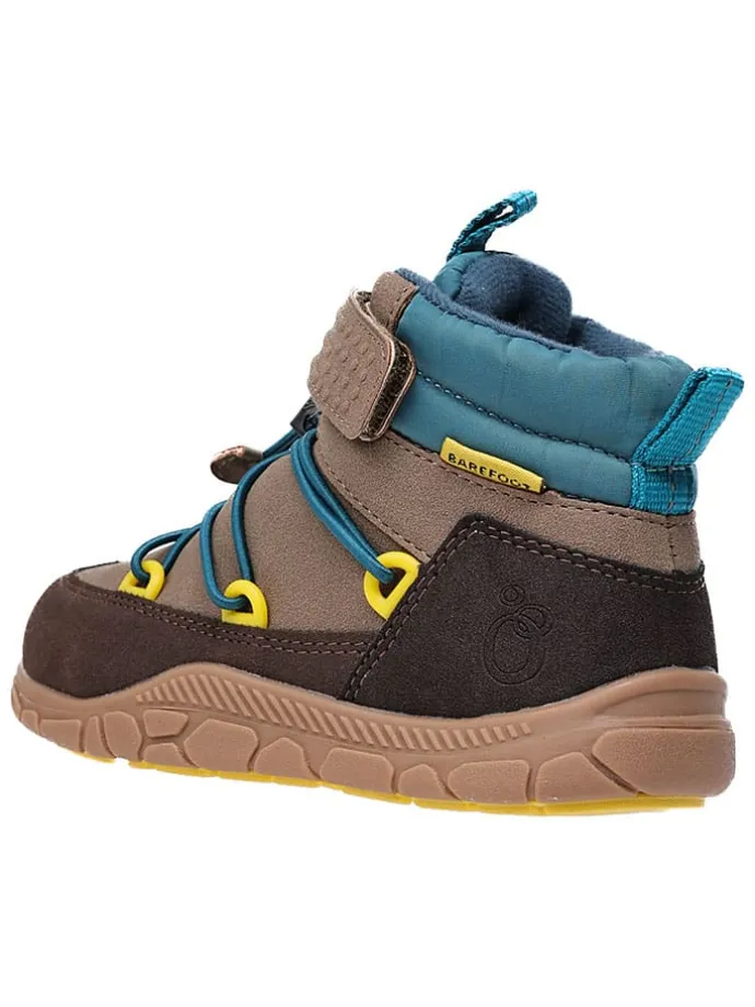 Leren barefootschoenen bruin/blauw