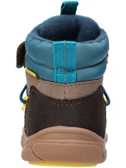 Leren barefootschoenen bruin/blauw