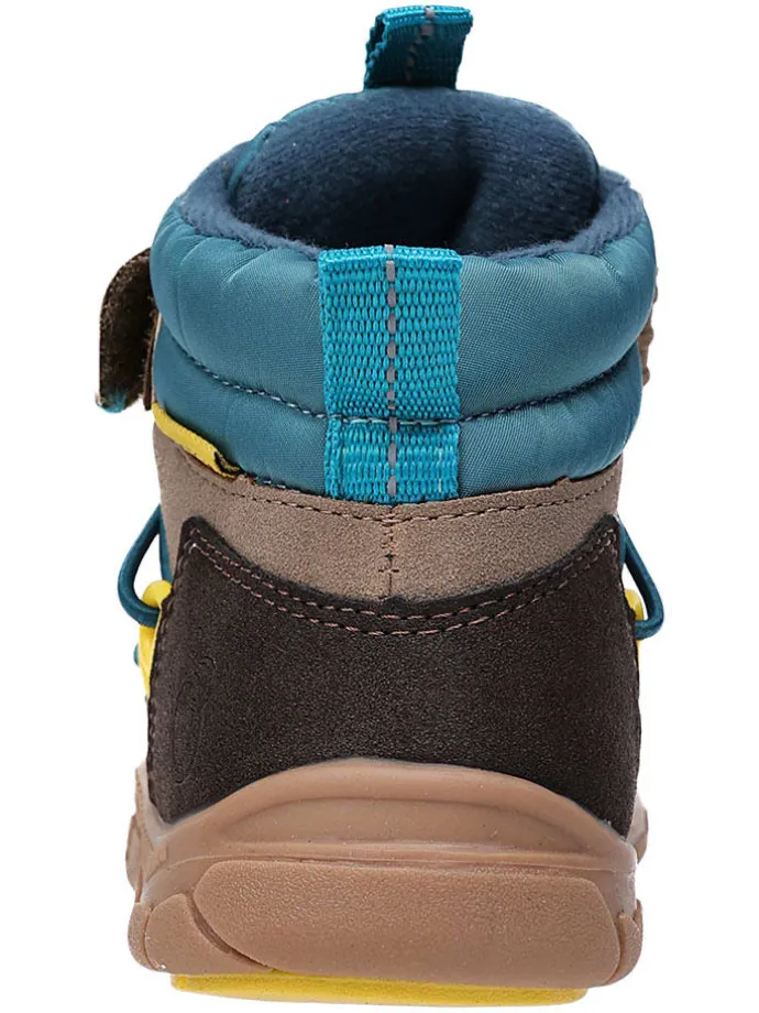 Leren barefootschoenen bruin/blauw