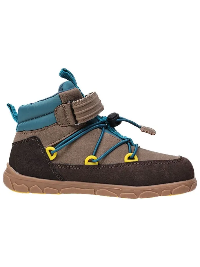 Leren barefootschoenen bruin/blauw