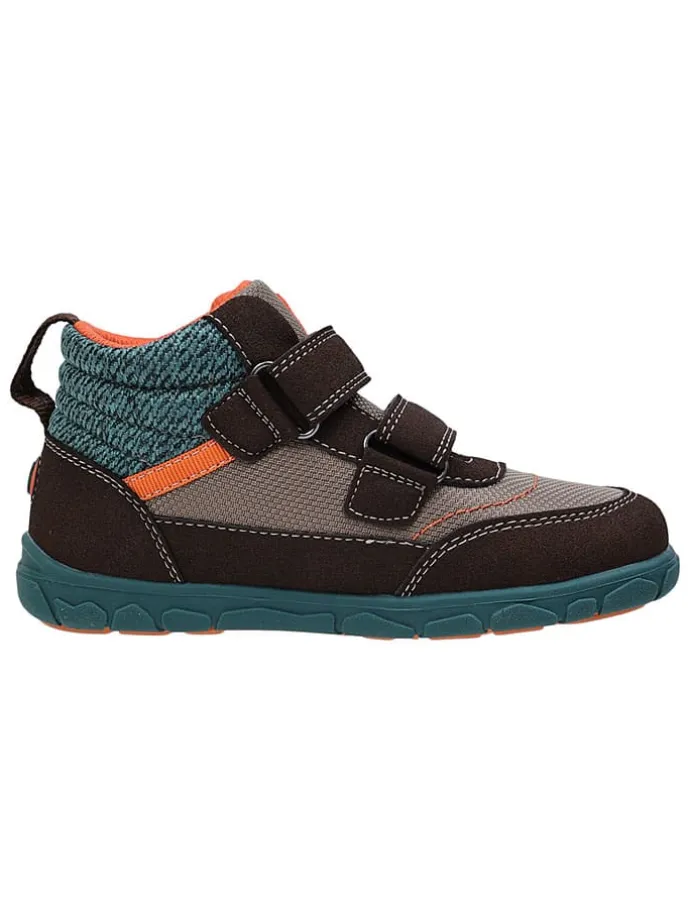 Leren barefootschoenen bruin/blauw