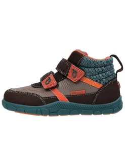 Leren barefootschoenen bruin/blauw