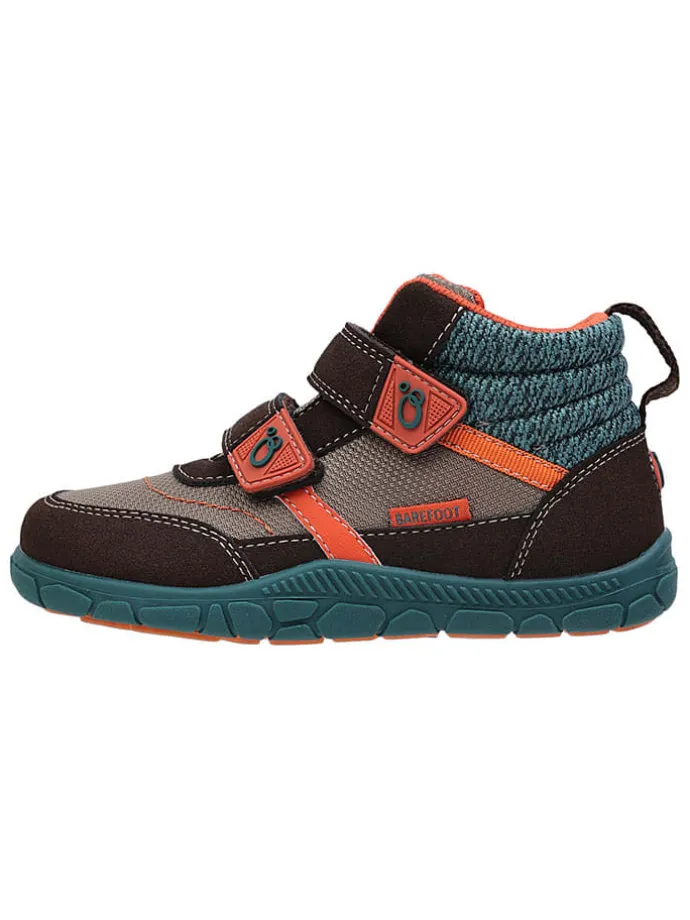 Leren barefootschoenen bruin/blauw