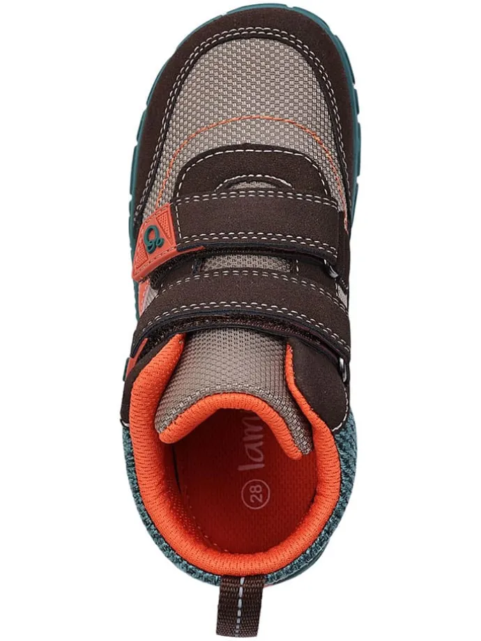 Leren barefootschoenen bruin/blauw