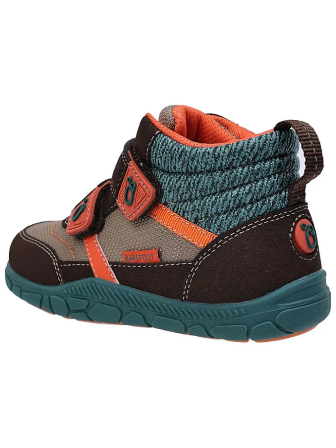 Leren barefootschoenen bruin/blauw
