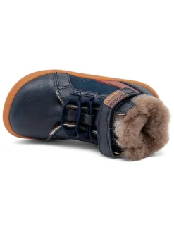 Leren barefootschoenen donkerblauw