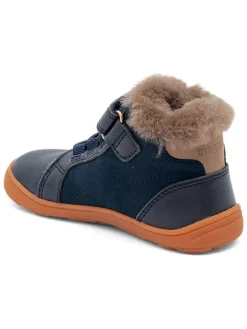 Leren barefootschoenen donkerblauw