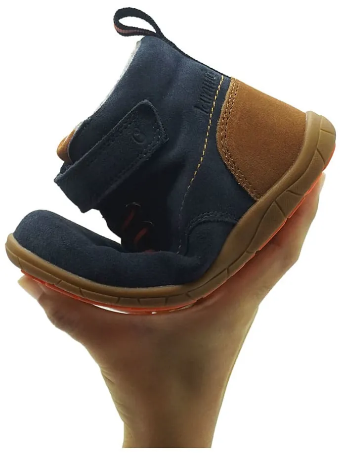 Leren barefootschoenen donkerblauw