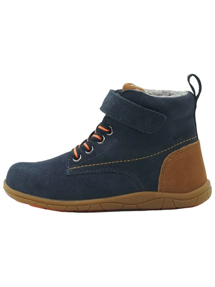 Leren barefootschoenen donkerblauw