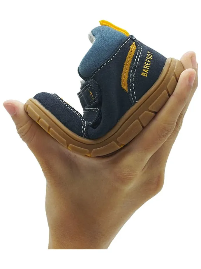Leren barefootschoenen donkerblauw