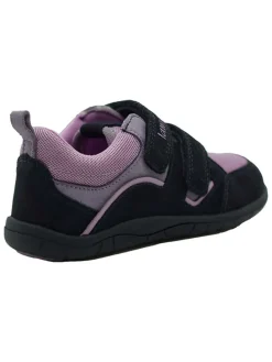 Leren barefootschoenen donkerblauw/lichtroze