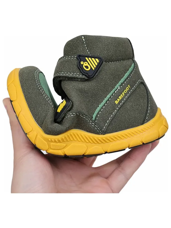 Leren barefootschoenen kaki