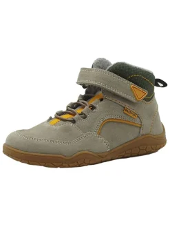 Leren barefootschoenen lichtbruin/grijs