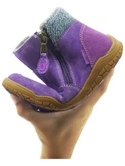 Leren barefootschoenen paars