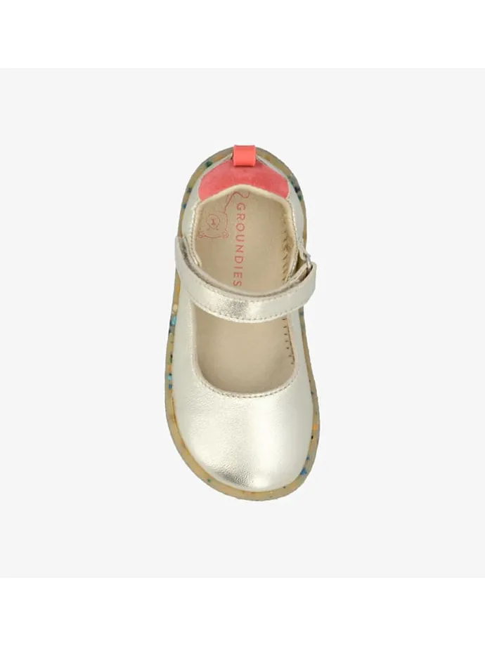 Leren barefootschoenen "Stella" goudkleurig