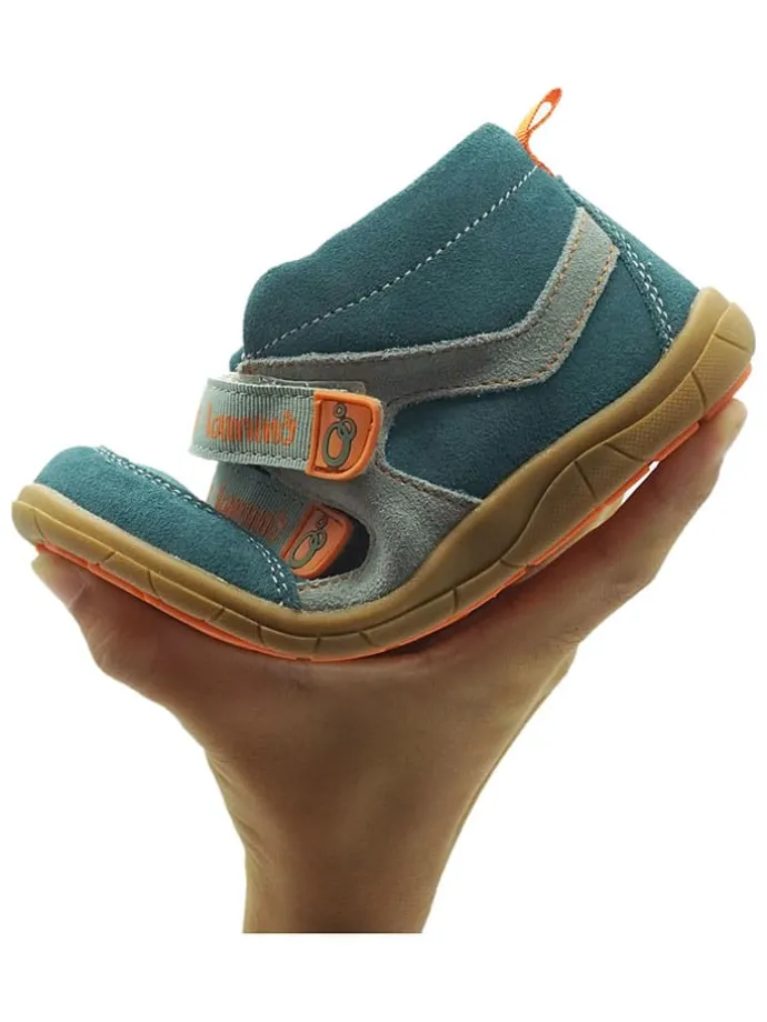 Leren barefootschoenen turquoise