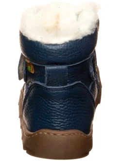 Leren barefootwinterboots donkerblauw