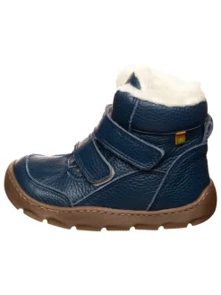 Leren barefootwinterboots donkerblauw