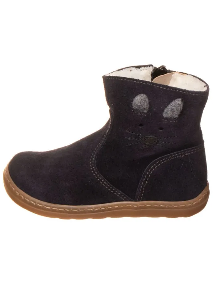 Leren boots donkerblauw